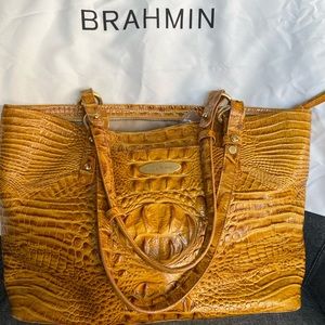 Brahmin gold satchel/shoulder bag